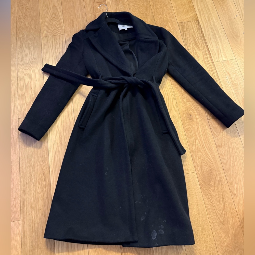Diane Von Furstenberg Black Pea Coat